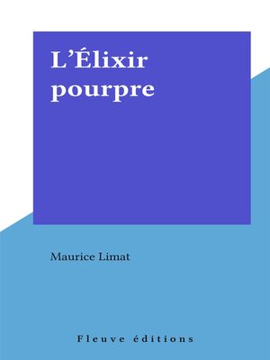 cover image of L'Élixir pourpre